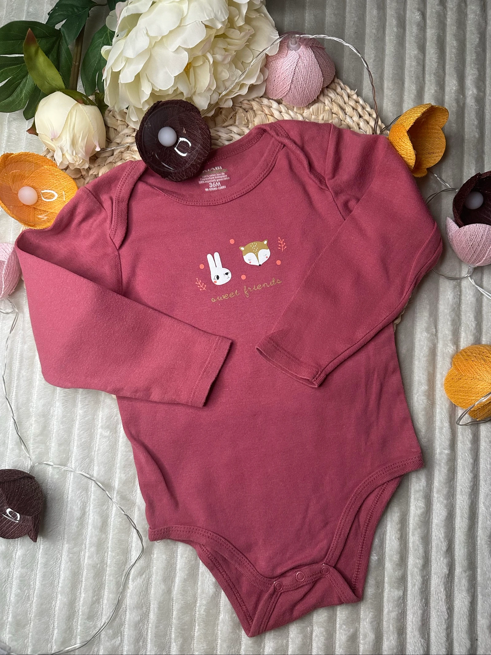 Set van 2 Kiabi lange mouwen bodys roze 36 maanden – photo 2